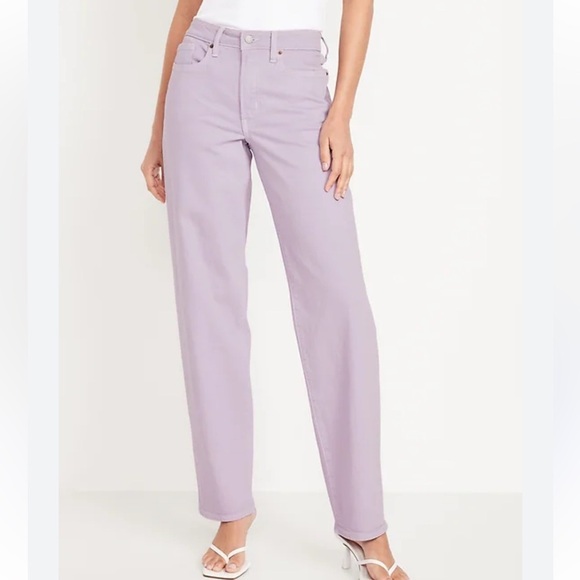 OLD NAVY HIGH RISE O.G. LOOSE FIT WOOD VIOLET LAVENDER PURPLE JEANS SIZE 14 - Picture 1 of 10